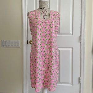 Katherine Way Captiva Dress Pink Green Sleeveless Medium